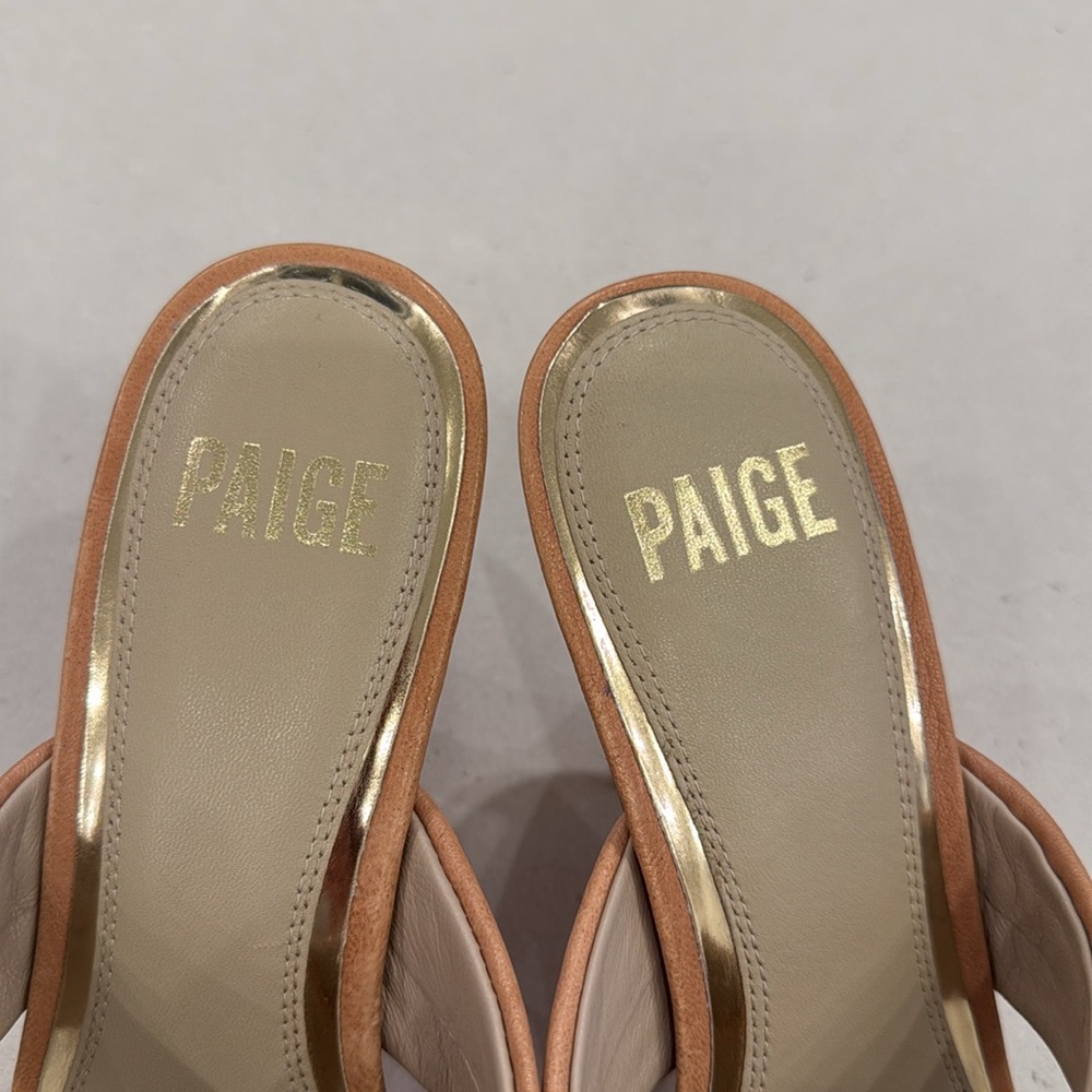 PAIGE Leigh open toe sandals in blush leather - Picture 6 of 13